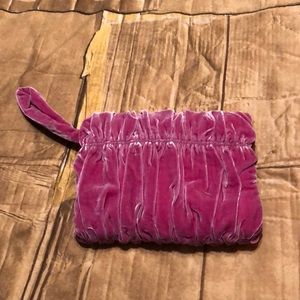 Lulu Guinness Velvet Handmuff w/ inner zip pocket